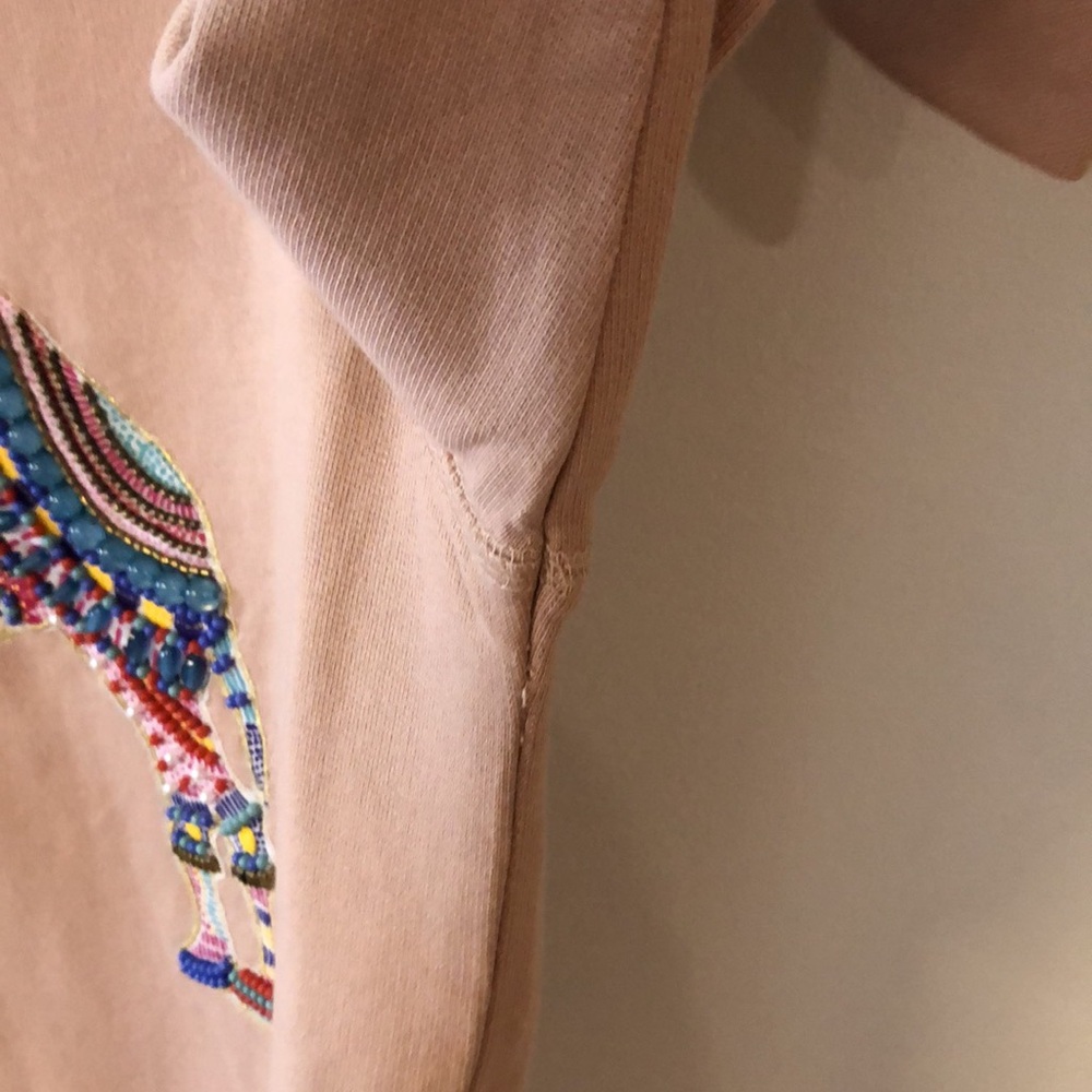 539-J.‎ Crew Camel Embroidered Sweatshirt in Tan - Picture 10 of 13